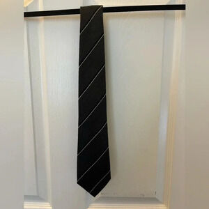Ralph Lauren Purple Label Black Silk Stripe Tie